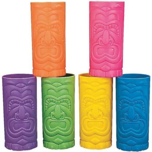 Tiki Plastic Cup Astd Colors 7&Quot; 24Oz