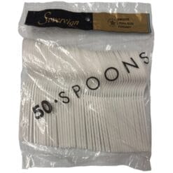 White Plastic Spoons Deluxe 50CT