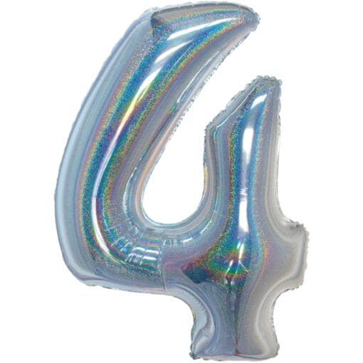 40&Quot; Nbr Silver Holographic #4 Balloon