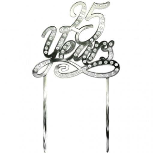 25Th Anniversary Silver Cake Topper