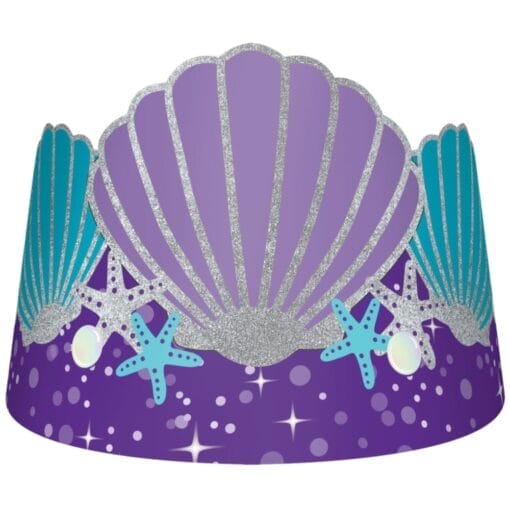 Mermaid Paper Crowns 8Ct
