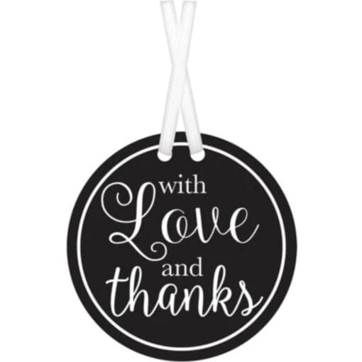 Thank You Tags Black 25Ct