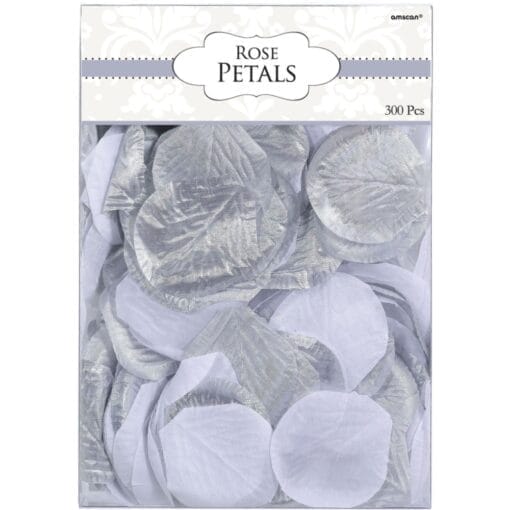 Rose Petal Fabric Silver &Amp; White Confetti 300Pcs