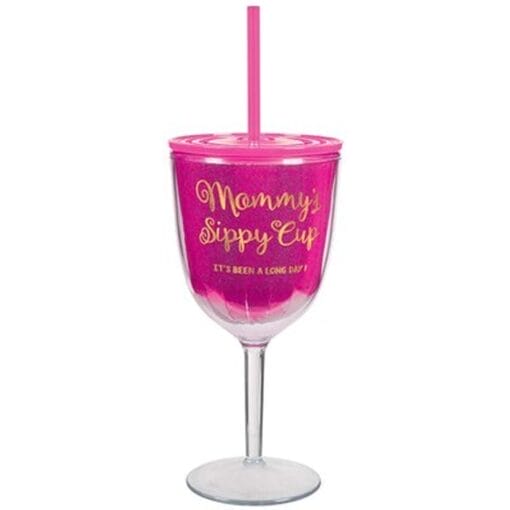 Mom To Be Sippy Cup Wine Glass