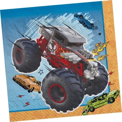 Hot Wheels Monster Truck Napkins Lunch 16Ct