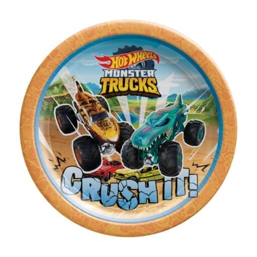 Hot Wheels Monster Truck Plates 7&Quot; 8Ct