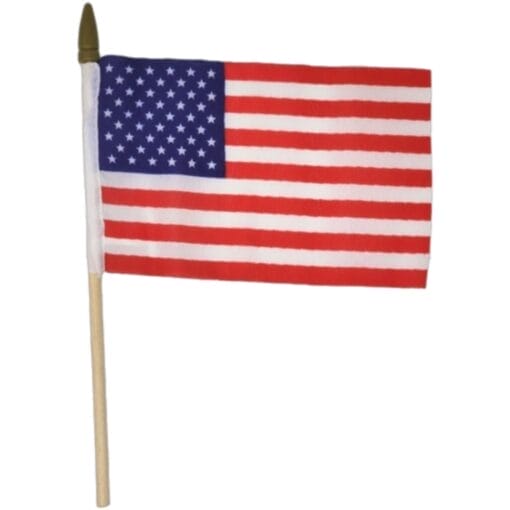 Usa Flag 4&Quot; X 6&Quot; W/Wooden Dowel