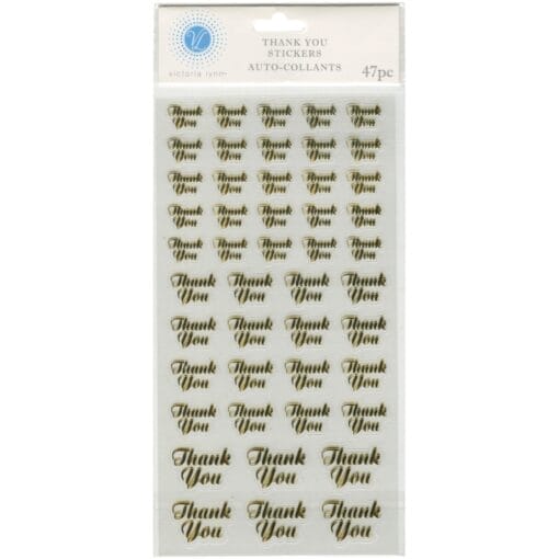 Gold Thank You Stickers 47Ct