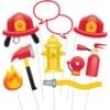 Flaming Fire Truck Photo Props 10pcs