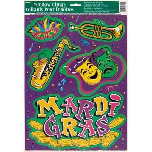 Mardi Gras Window Clings Sheet