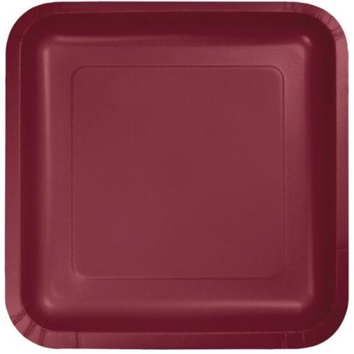 Burgundy Plate Paper Sqr 9&Quot; 18Ct