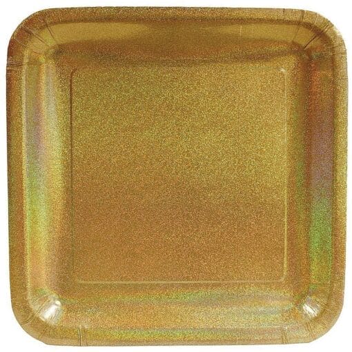 Glitz Gold Plates Sqr, 10&Quot; 8Ct