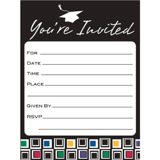 Mod Grad Invitations 8Ct