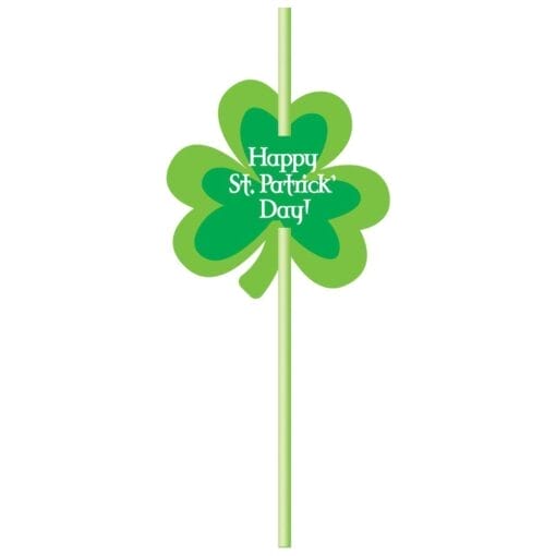 Straws W/Shamrock Attachment 6Ct