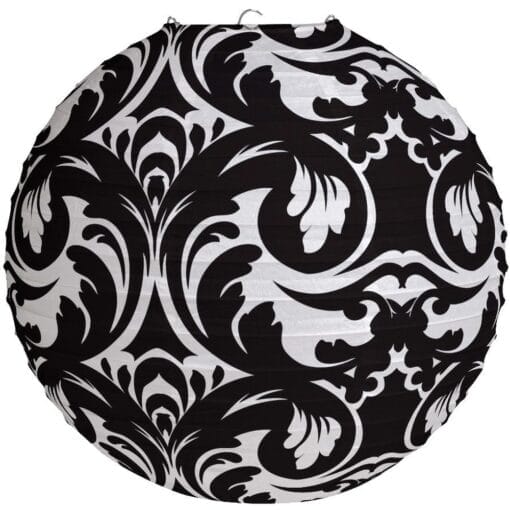 Ever After Paper Lantern White/Black 12&Quot;