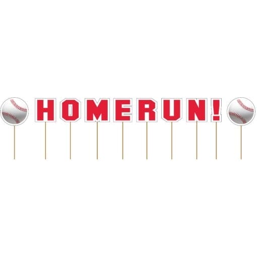 Homerun Baseball Cup Cake Picks