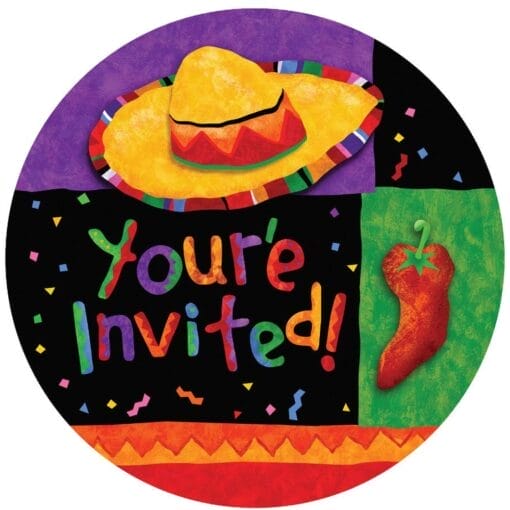 Festive Fiesta Postcard Invitations 8Ct