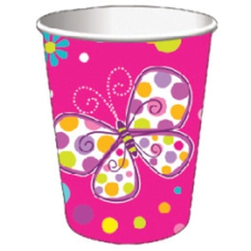 Butterfly Sparkle Cups Hot/Cold 9Oz 8Ct