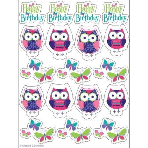 Owl Pal Birthday Stickers 4Sht