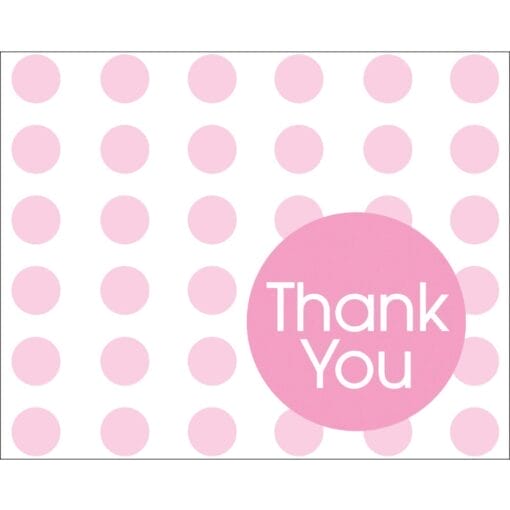 Pink Dots Thank You Notes 8Ct