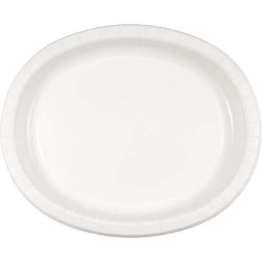 White Platter Oval Paper 10&Quot;X12&Quot; 8Ct