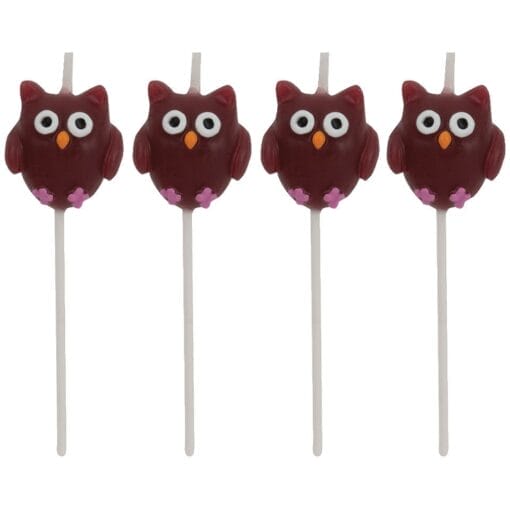 Owl Candle Picks 4Ct