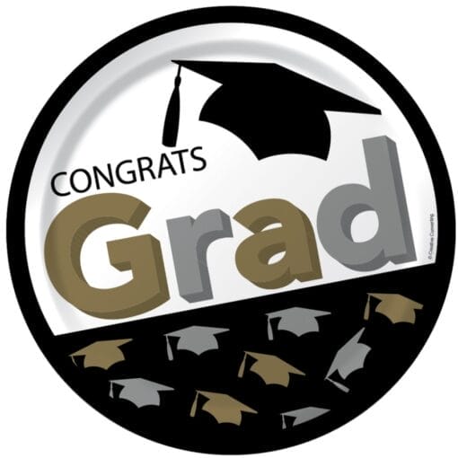 Grad Caps Plate Paper 7&Quot; 8Ct