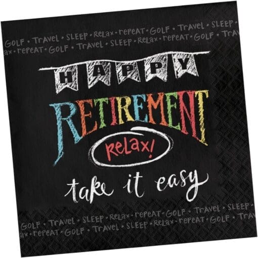 Retirement Chalk Napkins Lunch 16Ct