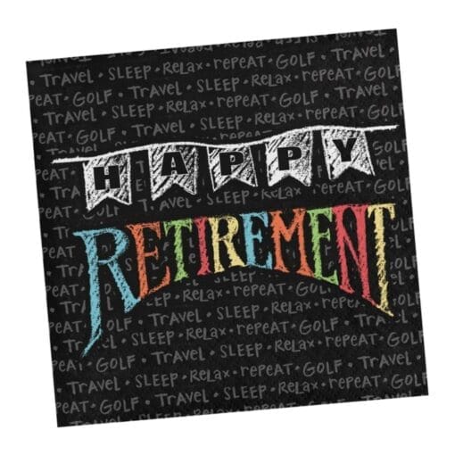 Retirement Chalk Napkins Beverage 16Ct