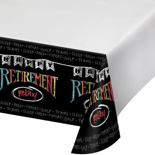 Retirement Chalk Tablecover Pl 54X108