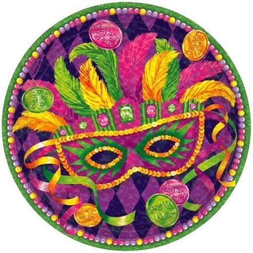 Masquerade Paper Plates Rnd 7&Quot; 8Ct