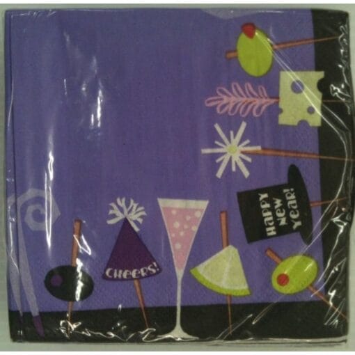 New Year Picks Napkins Beverage 2P 36Ct