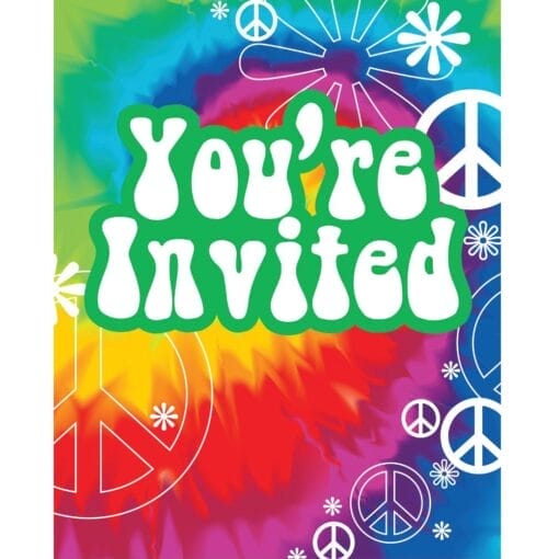 Tie Die Fun Invitations Dc 8Ct