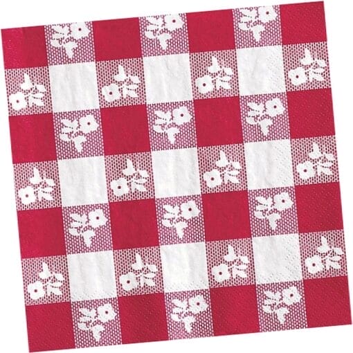 Red Gingham Napkins Lunch 2P 18Ct