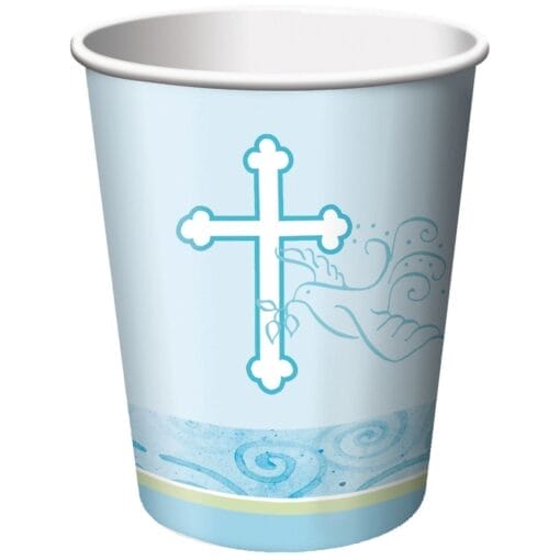 Faithful Dove Blue Cups Hot/Cold Paper 8Ct