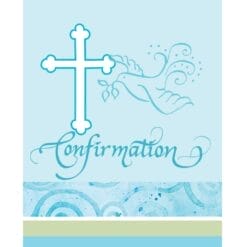 Faithful Dove Blue Invitations Confirmation 8CT