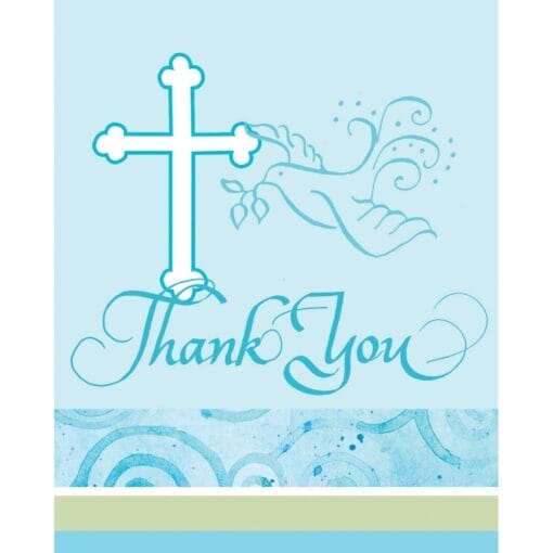 Faithful Dove Blue Thank You Notes 8Ct