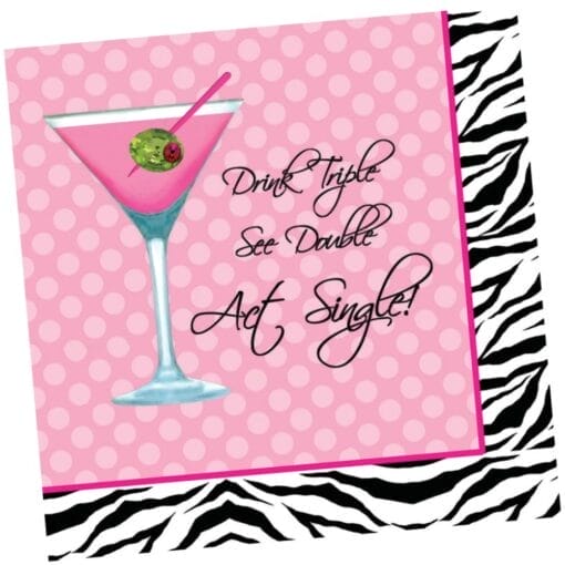 Act Single Sassy Napkins Beverage 16Ct