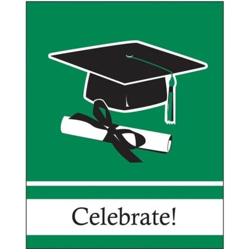 Green Grad Invitations 25Ct