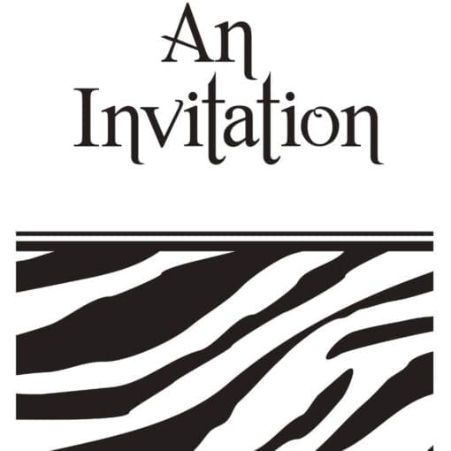 Zebra Print Invites Folded 8Ct