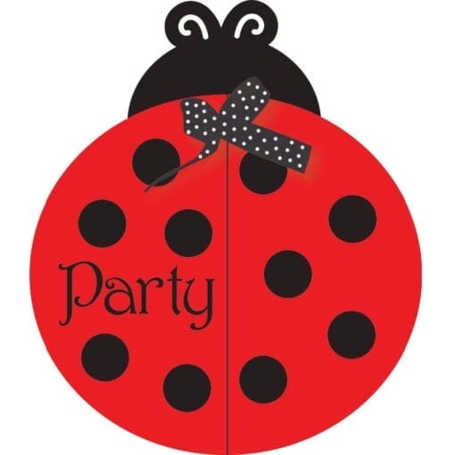 Ladybug Fancy Invites Diecut 8Ct