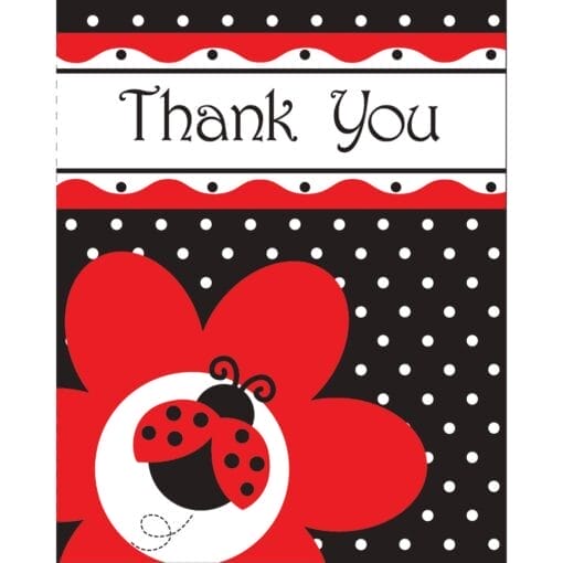 Ladybug Fancy Thank You Notes 8Ct