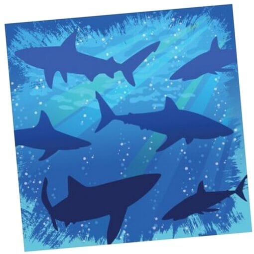 Shark Splash Napkins Beverage 3P 16Ct