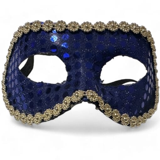 Venitian Masquerade 1/2 Mask Blue W/Gold