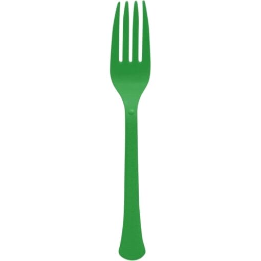 Festive Green Premium Plastic Forks 20Ct