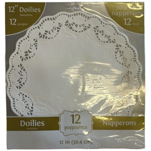 Whie Paper Round Doilies 12&Quot; 12Ct