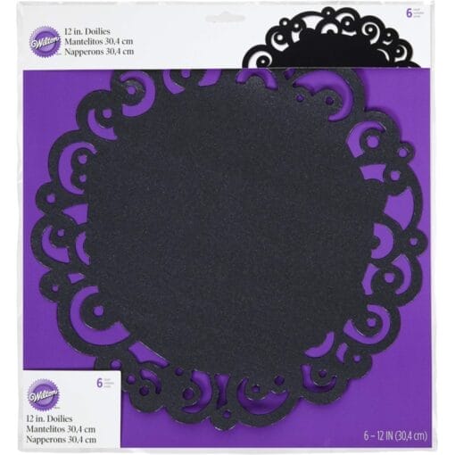 Black Round Paper Doilies 12&Quot; 6Ct