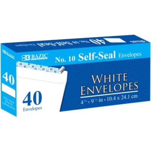 #10 Self-Seal White Envelopes (40/Pack)