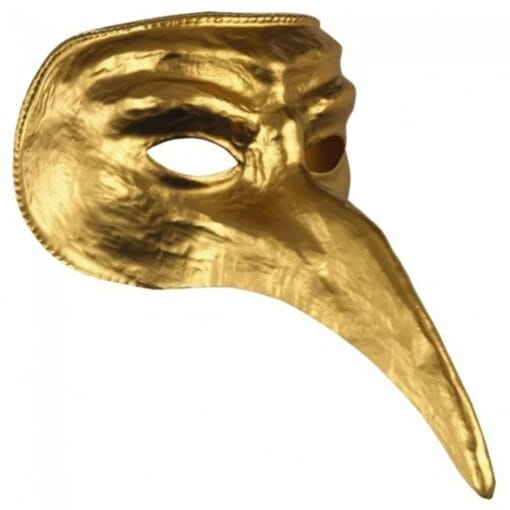 Gold Colored Venetian Long Nose Mask