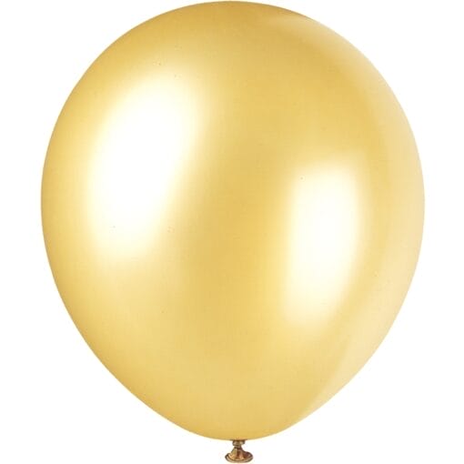 12'' Gold Peralized Latex Balloons 8Ct